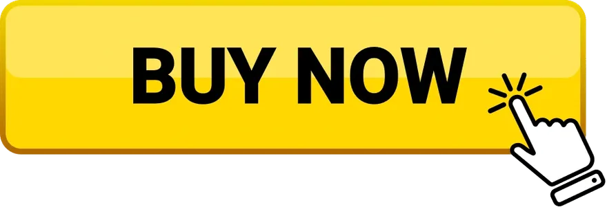 Illustration of a yellow BUY NOW button with a white cartoon hand pointing at it